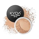 KYDA Mineral Powder Foundation, SPF 35, Lightweight Loose Powder Foundation, Skin-improving Mineral Foundation, Buildable Coverage, Natural Glow Base Makeup, 0.28 oz, Medium Beige