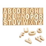 Holzbuchstaben Set Lagerung in Tablett, Holzbuchstaben Set, Wooden Alphabet A-Z, Holzbuchstaben und Zahlen, Scrabble Holzbuchstaben, fur DIY Party Heim Dekoration Displays