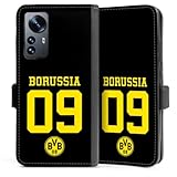 DeinDesign Klapphülle kompatibel mit Xiaomi 12 Handyhülle aus Kunst Leder schwarz Flip Case Borussia Dortmund BVB Trikot