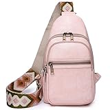 Cunlvyyds Sling -Tasche für Frauen Leder Crossbody Tasche Fanny Pack Chest Tasche für Reise, Schlinge