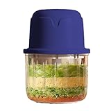 Elektrischer Zerkleinerer, elektrischer Knoblauchzerkleinerer, Ingwerzerkleinerer |, tragbarer USB-Zerkleinerer, wiederaufladbar, 350 ml, min-Akku-Zerkleinerer für Fleisch, Zwiebeln,