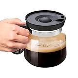 Wcybym Kaffeekanne | Kanne aus klarem Glas | spülmaschinenfest, 473 ml mit Griff und Deckel | hitzebeständige tragbare Flasche für Schreibtisch, Auto, Tee im Freien