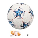 sojupcal PU-Leder-Fußbälle, Größe 5, hochelastischer, abriebfester Trainings-Fußball für Unisex-Junioren und Erwachsene, Trainings-Fußballspieler
