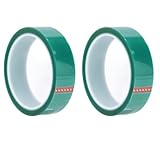 2 Stück Grünes Isolierband, Hochtemperaturband PET, 0,06 Mm Dicke, 25 Mm Breite, 33 Meter Länge, Grünes Transparentes Isolierband Zum Löten, Lackieren, Galvanisieren