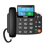 Aboiled TUYA WiFi Videoaufzeichnungstelefon Schnurloses SIM-Kartentelefon mit 4G-Netzwerk und Radioalarm für das Home Office EU-Plug