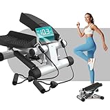 Niceday Mini Stepper für Zuhause | Up-Down Swing Stepper mit Power Ropes | Hometrainer mit LCD Display | 2 in 1 Trainingsgerät bis 100kg | Bein/Arm Trainer, Home Fitness Exercise