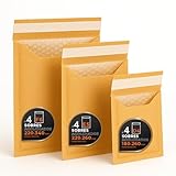 Luftpolstertaschen für Versand, 3 Größen – Kraft, Weiß oder Kombi – Selbstklebend – Papierumschläge mit Luftpolster, ideal für Versandtaschen - Pack M - Ofituria (Kraft, 12 Umschläge)