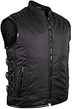 Textil Bikerweste in schwarz (XL)