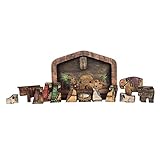 Zubehör für Krippenset, Krippe Rätsel, Tischkrippen aus Holz, Krippenfiguren Set, Geburt Ornamente, Krippenstall, Krippenfiguren, Demontage und Montage, klassischen Design für Krippe (1PC)