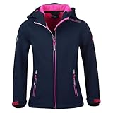 Trollkids Girls Trollfjord Jacket 140, Navy/pink
