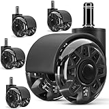 SaiXuan 5PCS Schreibtischstuhl Rollen, 11 x 22 mm, 360° Drehbar, Leise und Ohne Kratzer, für Bürostühle auf Hartböden, Parkett, Teppichen und Laminat, Kein Bodenschutz Erforderlich