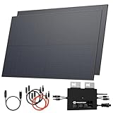 Solarway® 1000W Balkonkraftwerk 800W komplett Steckdose - neuester 800 Watt Wechselrichter - Solaranlage Komplettset - 500W Solarmodule & Envertech & Zubehör