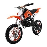 Elektro Motorrad Kinder 10 Zoll Elektromotorrad Max. Geschwindigkeit 60km//h 49CC Dirt Bike für Kinder ab 6-16 Jahre (Orange)