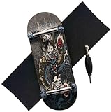 RACOFSB Pro Fingerboard 34 mm Holzbrett Professionelle Finger Skateboard Achsen CNC Swirl Räder (Drache)