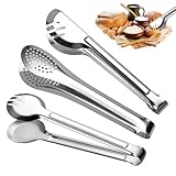 Fahibin 3 Stück Tongs Kitchen Servierzangen Set,Grillzange Lang,Multifunktional Küchen Zange Edelstahl, Grillzange Lang,Nudelzange, Salatzange,Wurstzange,Fleischzange