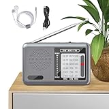 UKW MW Radio | Weltempfänger Mit Kopfhöreranschluss - Wiederaufladbarer Kurzwellenempfänger Für Senioren Kinder Zuhause Tisch Unterwegs Camping