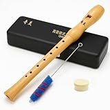 KAIYAYA Blockflöte Holz,8-Loch-Flöte,Sopranblockflöte,mit Wischerstab Korkfett,Flöte Kinder Blockflöte Deutsche Griffweise Holzblockflöte für Erwachsene,Kinder& Anfänger