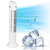 Omnibreeze Turmventilator, Flügelloser Turmventilator, Büro Schreibtischventilator, 90 Grad Oszillierender, Leiser, Tragbarer USB Tischventilator mit Licht für Zuhause, (WHITE)