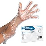 ARNOMED® PE - Einmalhandschuhe Einweg [100 STÜCK] - Plastik Einweghandschuhe für Damen & Herren - Plastikhandschuhe zum Haare färben - Dieselhandschuhe - Bäckerhandschuhe - Lebensmittelhandschuhe