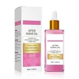 Strawberry Vanilla After Shave Oil with Hyaluronic Acid & Peptides to Soothe Razor Burn, Hair removal soothing essential oil, Shaving soothing oil, Prevent Ingrown Hairs & Dryness 90ML