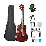 Erwachsenen Ukulele Das 23-Zoll-Ukulele-Holzgitarrenset Enthält Eine Tragetasche Und Zubehör(3/4)