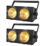 WECAN 200-W-LED-Blinder-PAR-Scheinwerfer, 2-Augen-LED-Bühnenlicht in Warmweiß, DMX-Steuerung, geräuschaktiviertes COB-Stroboskop für Theater, Kirche und DJ-Events (2er-Pack)