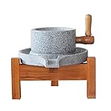 通用 Handgemachte Steinmühle / Mühle (Mittel), Mühle Kommerzielle-Kornmühlen，Handgemachte Haushalts-Alte Handmühle für Getreide, Bohnen und Gerste (7.87inx11.8in), mit Holzrahmen