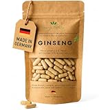 Ginseng Kapseln 400mg – 27% Ginsenoide – Hochdosiert & Laborgeprüft – Reiner Panax Ginseng – Vegan, in Deutschland produziert – 60 Kapseln von sunny nature®