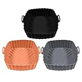 Xistuoz Silikoneinlagen für Luftfritteusen, Töpfe, Ofentablett, antihaftbeschichtet, quadratisch, für Ofen, Braten, Kochen, Mikrowelle, Toaster, Küchentheke, tägliche Mahlzeiten-Vorbereitung