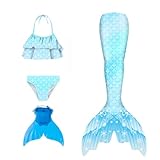 Generisch 𝙈eerjung𝙛rauen𝙛losse Mädchen Mit Bikini Set schwimm𝙛lossen Kinder 𝙈eerjung𝙛rau Bikinis Badeanzug Sommer Cosplay Kleidung Bademode Teenager Badebekleidung Für 5-6 Jahre