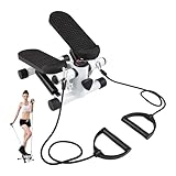 Stepper für Zuhause, Mini Trainingsleiter Schritt Stepper mit LCD Display und Widerstandsbändern Fitness Treppen Steppern, für Ganzkörpertraining Formung Stabilität und