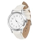 UKCOCO Damenuhr wasserdichte Quarzuhr PU- Lederarmband Einfache lässige Armbanduhr