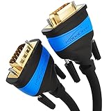 KabelDirekt – 2m – VGA Monitor Kabel für maximale Bildqualität durch hochreine Kupferleitungen (Full HD, VGA-Stecker auf Stecker, verbindet PC mit Bildschirm/Beamer/Projektor, D-Sub 15, schwarz)