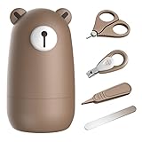 PAPABEAR Baby Nagelknipser Set mit niedlichem Etui Nagelknipser Set Nagelknipser und Fußfeilen für Baby Maniküre Pediküre Geschenk für Neugeborene