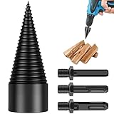 Holzspalter Schraube Kegel Set, 32mm Bohrkegel Holzspalter mit 3 Bohrgriffe Spaltholzkegel Holzspalterbohre, Schraube Kegel Schaft Holzspalter Bohrer Brennholzbohrer für Bohrmaschine