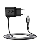Leloco 15V Ladegerät für Philips OneBlade Rasierer – Netzteil Ersatz Ladeadapter kompatibel mit Philips QP2724/90, QP2834/70, QP1924/70, QP4631/90, QP1324/20, MG5910/49, MG7910/49, MG9510/60–1 m Kabel
