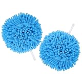 AKOOSY 2 Stück Chenille Handtücher mit Aufhängeschlaufe Weiche Saugfähige Handtrockner für Badezimmer und Küche Schnelltrocknend Wiederverwendbar Platzsparend Vielseitig Einsetzbar Blau