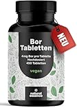 Bor Hochdosiert - 450 Tabletten mit 4mg Bor aus hochwertigem Borax (Natrium Borat) - Boron Tabletten - vegan und produziert in Deutschland