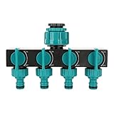Eujgoov 4 -We -Wege Wassersplitter, Plastik ABS Gartengartenadapter für 4 Wege Wasserschlauchsplitter, Familiengärten, öffentliche Grüne Räume und Verschiedene Wasserbedürfnisse mit Offenem und