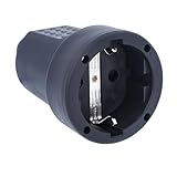 as - Schwabe PVC Kupplung - Schutzkontaktkupplung mit doppeltem Schutzkontakt - Anschluss Leitungen bis max. 1,5mm² - 230V - 16A - IP20 - Schwarz, 62225