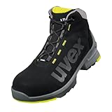 Uvex 1 Sicherheitsschuhe S2 SRC, Stiefel, Arbeitsschuhe für Herren, Schwarz/Lime, Größe 43