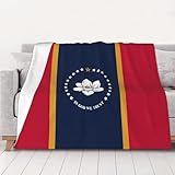 JIPOFD Doppelseitige Mississippi-Staatsflaggen-Decke, Überwurf, warm, gemütlich, Flanelldecke, King-Size-Bett, dicke Decke