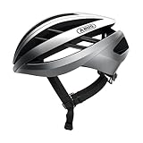ABUS Rennradhelm Aventor - Fahrradhelm für professionellen Radsport - gute Ventilationseigenschaften - für Damen und Herren - Silber, Größe S