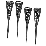 SOLUSTRE 4 Stück Friedhofsvasen mit Erdspieß Wetterfest Hohles Design mit Abflusslöchern Langlebige Kunststoff Grabvasen für Grabschmuck Rasen Gartenblumen Vielseitig für Friedhof und