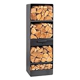 BENE ON FIRE Kaminholzregal außen Oregon Metall | Brennholzregal XXL Holzlager wetterfest | Kaminholzunterstand Garten Holzstapelhilfe | Feuerholzregal stabil Holzunterstand draußen