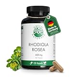 Rhodiola Rosea Kapseln - Hochdosiert: 600 mg pro Kapsel - 4 Monate Vorrat (120 Kapseln) - Rosenwurz - Green Naturals®