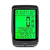 Fahrradcomputer Fahrrad Kilometerzähler Tachometer kabellos wasserdicht großer LCD-Bildschirm Optionen Zyklus Computer Auto Wake & Sleep Multifunktion (5 Sprachen)