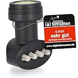 [ Test 2X SEHR GUT *] ZEHNDER Quad LNB, LTE Abschirmung, Sun Protect UV Schutz, Digital 4Fach 4K LNB für 4 Teilnehmer, für Fernseher Sat Receiver, HD LNC für Satellitenschüssel Satelliten Schüssel