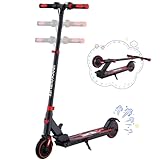RCB R15 E-Scooter Kinder (8-12-16 Jahre) - bis zu 20 Km/h, Max. Reichweite 16Km, Elektroroller Faltbar für Kinder, Geschenk für Kinder und Jugendliche（Schwarz-Rot）