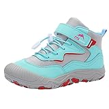 UnoSheng Schuhe Kinder Sportschuhe Sneaker Jungen Wanderschuhe Kinder Sneaker Jungen Schuhe Mädchen Outdoor rutschfest Leicht Kinderschuhe Wanderstiefel Junge Soldat Stiefel, himmelblau, 33 EU
